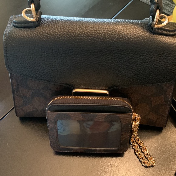 Coach black and brown crossbody with handle - Picture 6 of 10